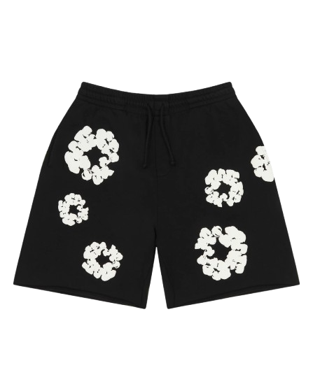 Denim Tears Cotton Wreath Black Denim Shorts
